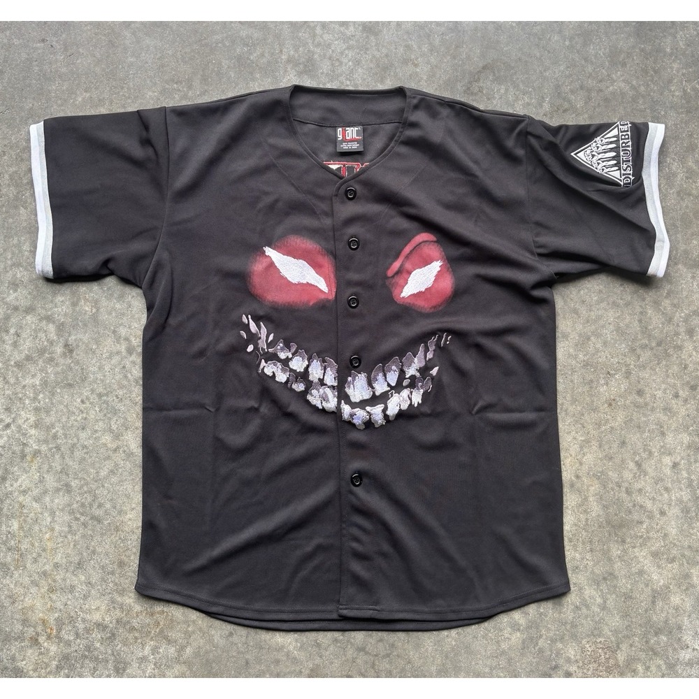 Vintage Disturbed Baseball Jersey #10 Metal Band Grunge Rock Size Large